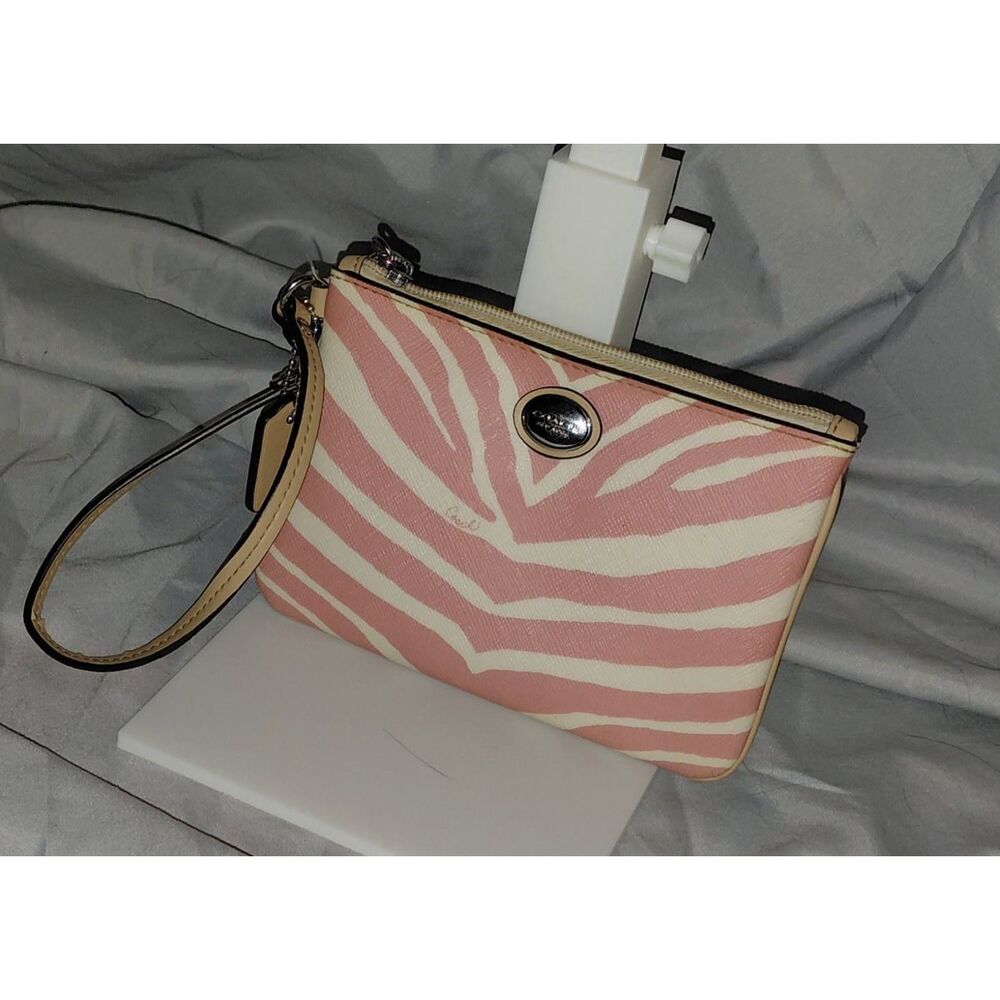 Coach Pink Zebra Wristlet